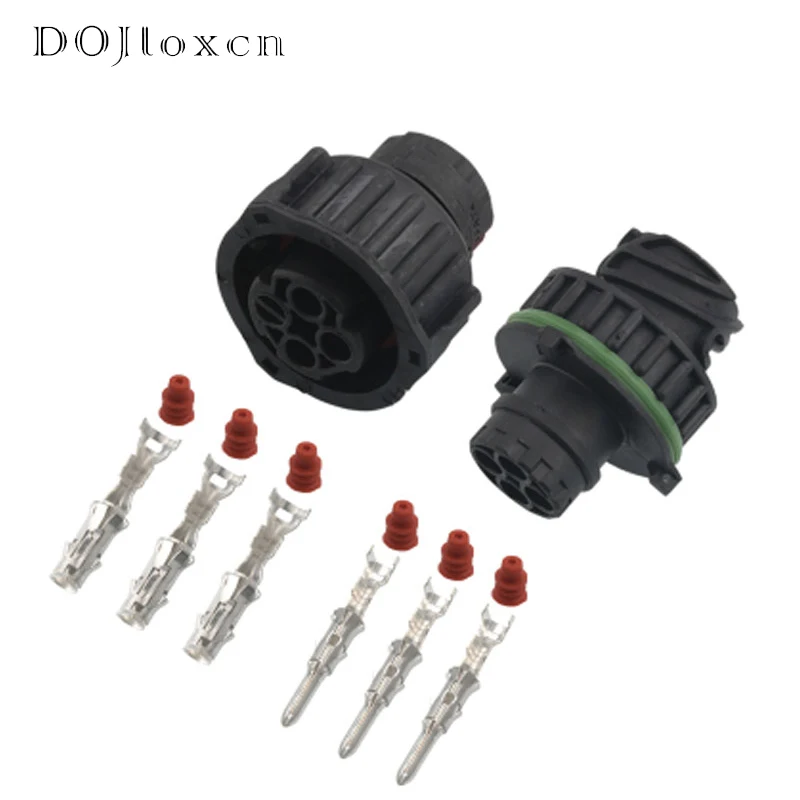 

1/2/5/10/20/Sets 3 Pin HOWO A7 Odometer Spee With Sheath Auto Oil Exploration Railway Round Black Connector DJ3033Y-2.5-21