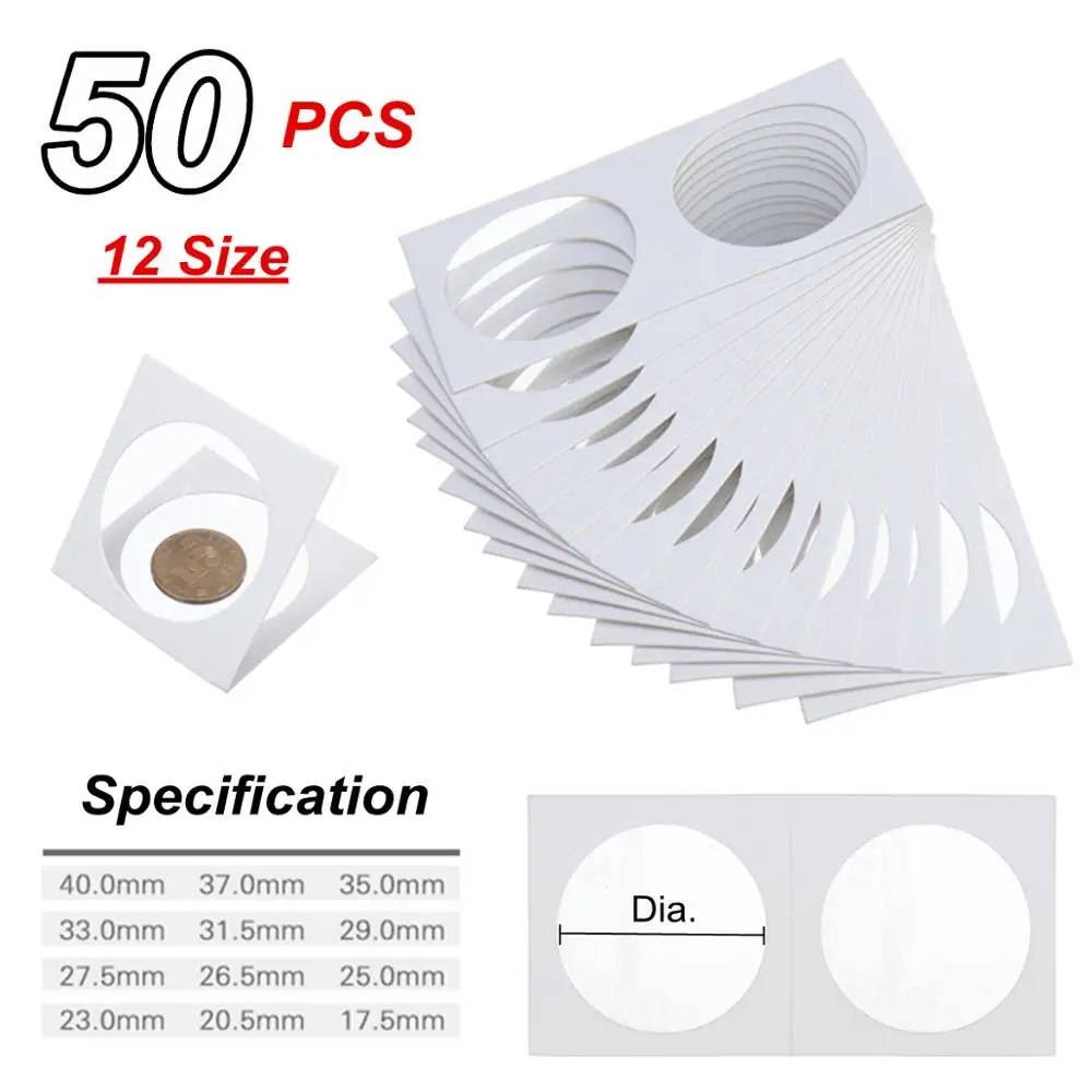 50 шт. квадратные картонные держатели для монет принадлежности коллекция Марка