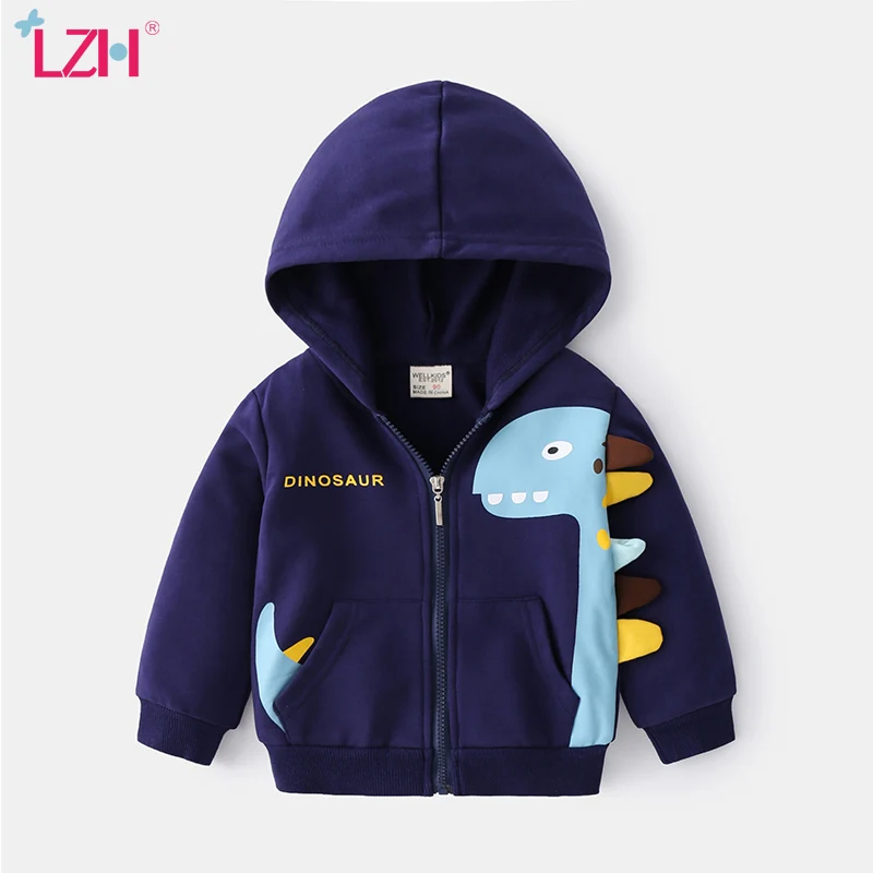

LZH 2021 Spring New Cartoon Dinosaur Baby Boy Jacket Casual Printing Kids Hoodie 1-6 Years Hooded Children Clothes Cute Kid Coat