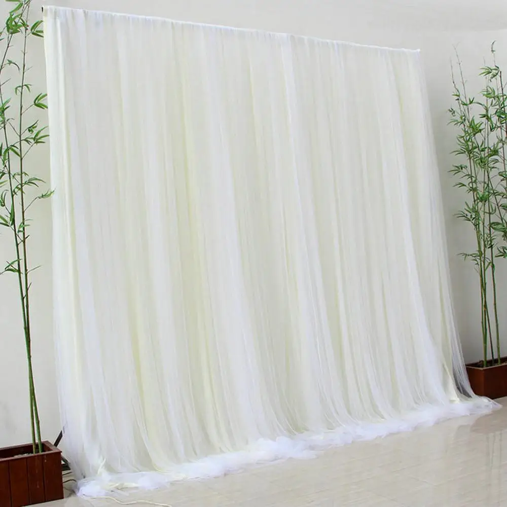 

Ivory Tulle Chiffon Backdrop for Bridal Wedding Ceremony Curtains Photo Booth Background Newborn Baby Shower Party Decoration