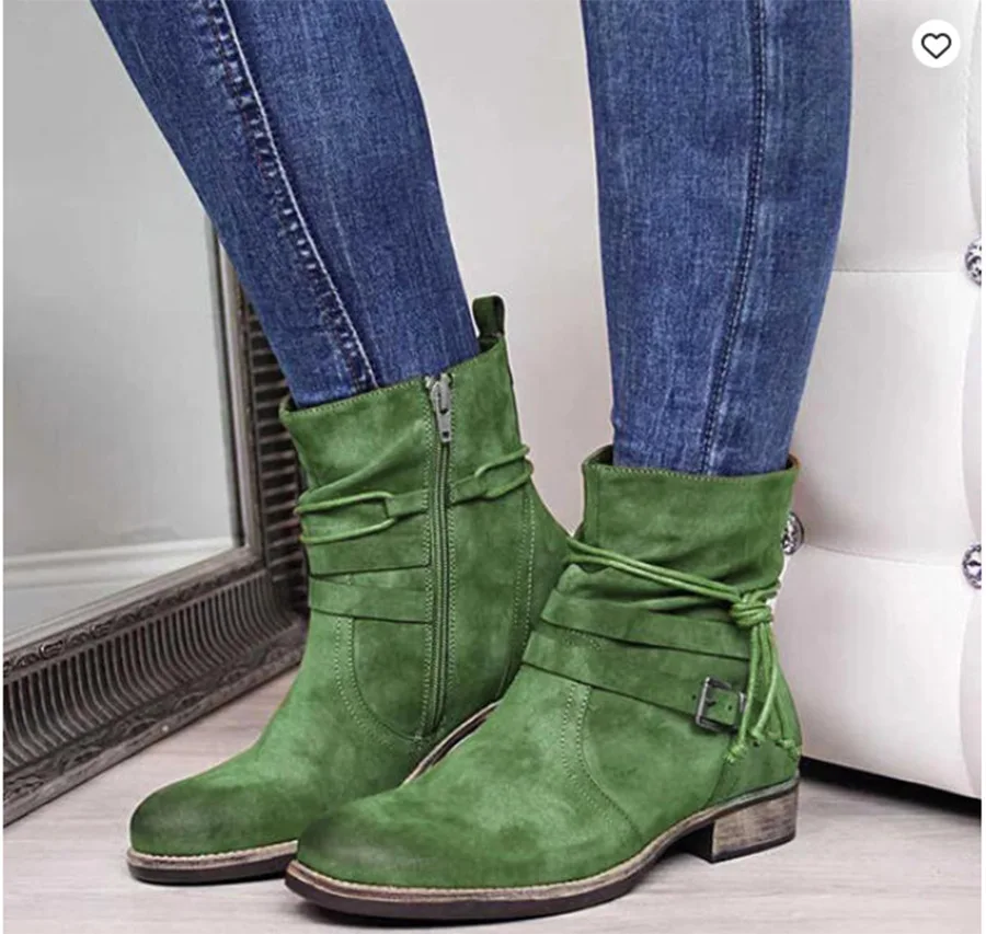 

Women Ankle Boots Vintage Autumn PU Leather Ladies Lace Up Boots Plus Size Comfort Chunky Heel Female Fashion Shoes Booties