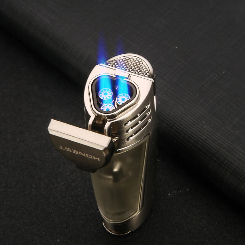 3 фонарь jet Flame Зажигалка для сигар ветрозащитная многоразовая Тройная Jet