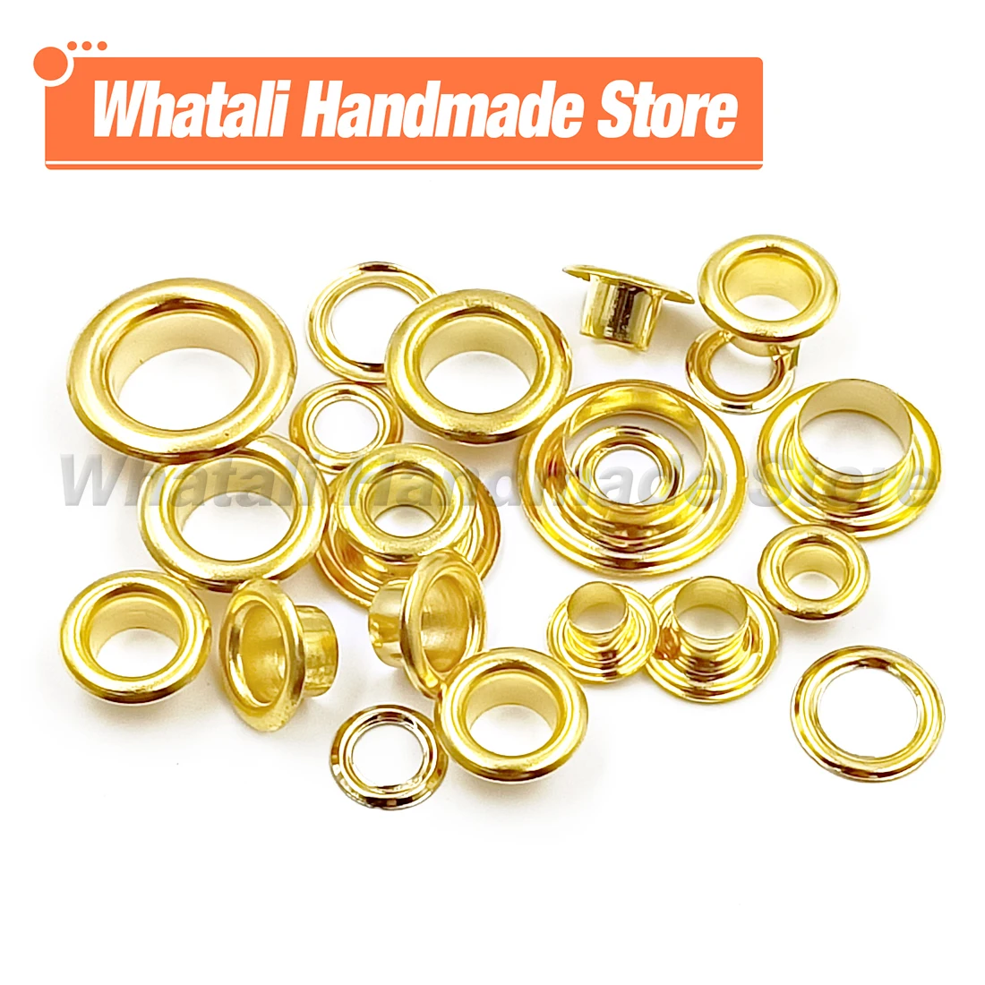 

200Pcs Gold Color Hole Metal Eyelets Grommets With Washer For Diy Leathercraft Accessories Bag Tags Clothes Shoes Belt Caps