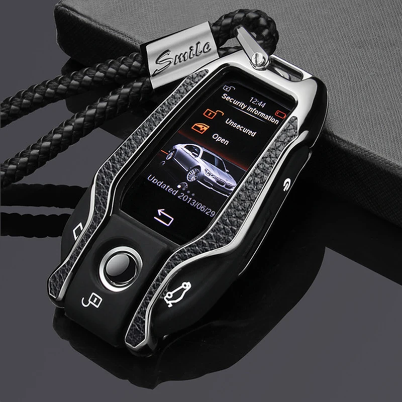 Цинковый брелок для автомобильных ключей чехол BMW 5 7 серии светодиодный Дисплей