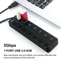 usb hub 3 0 4 7 port high speed multi splitter power adapter switch led indicator for macbook laptop pc computer accessories