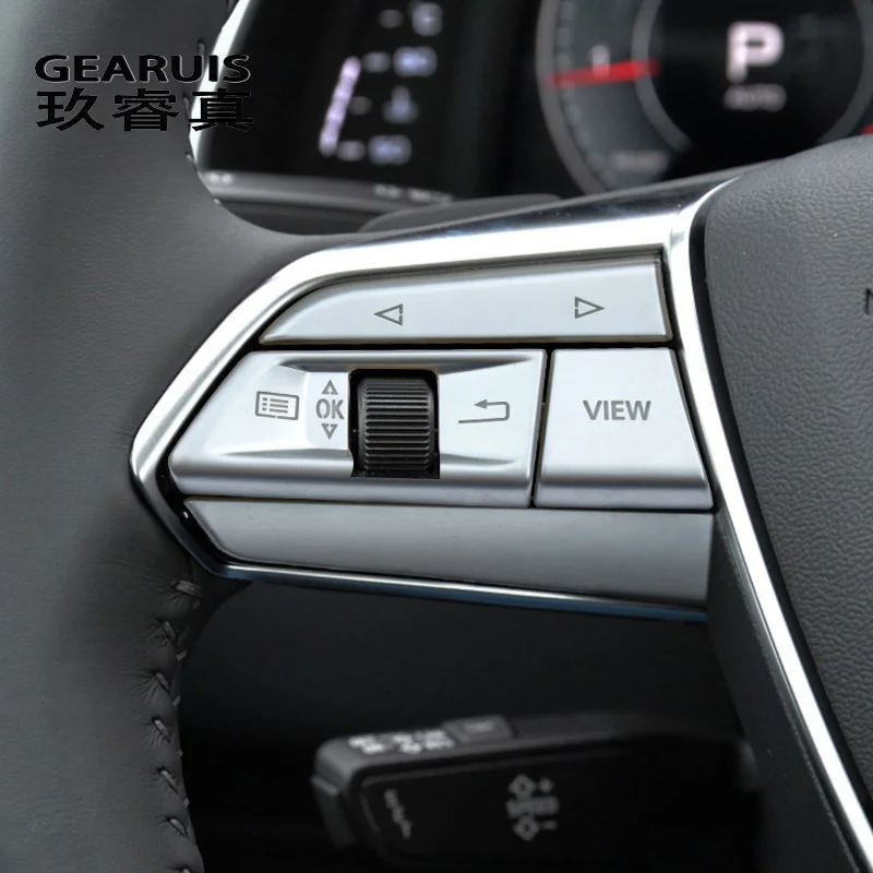 

Автомобильный Стайлинг, кнопка переключения рулевого колеса, отделка, рамка, украшение, наклейка на крышку для Audi A6 C8 A7 A8 2019-2021, аксессуары дл...