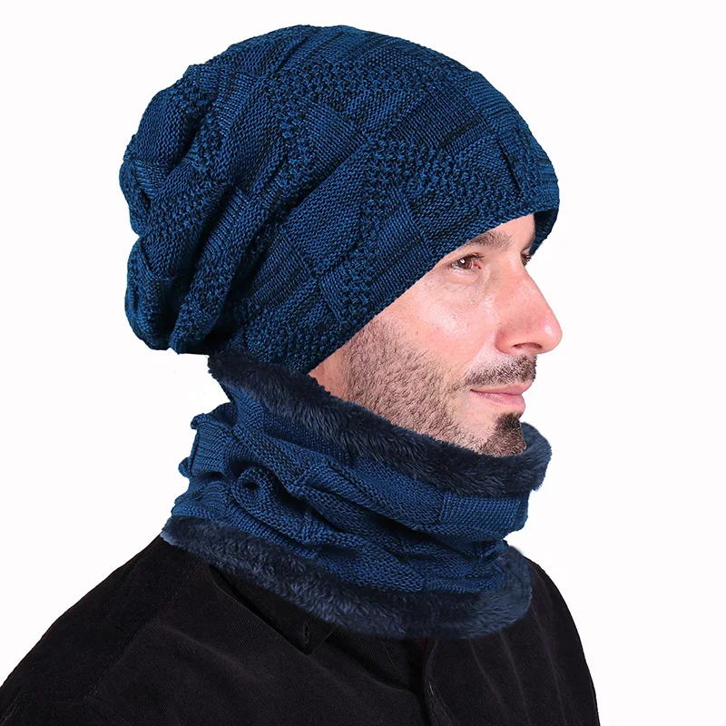 Мужские зимние вязаные быстрорастворимые теплые облегающие шапки унисекс из