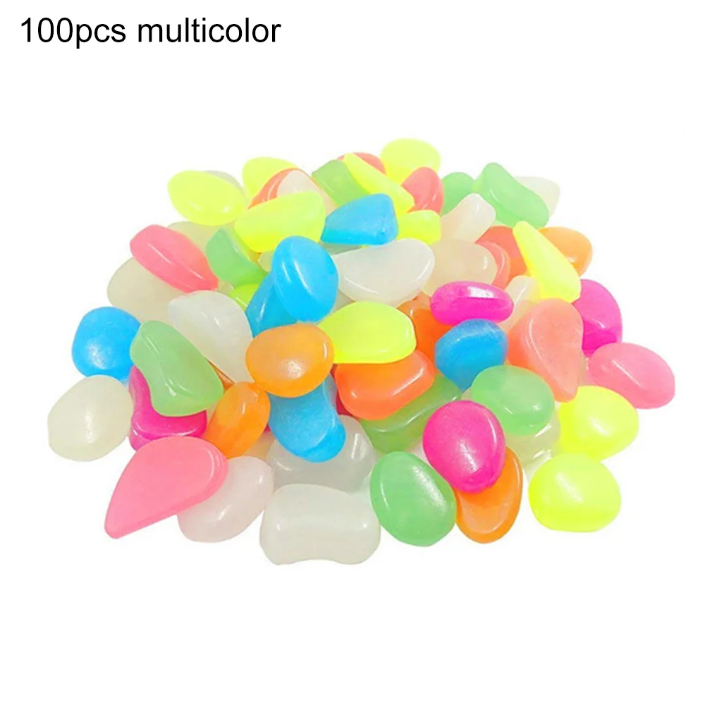 100 шт. светящиеся садовые камни для аквариума|Декоративная галька| |