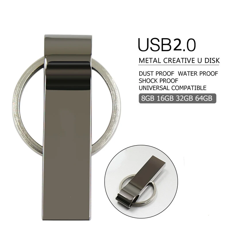 USB флеш-накопитель 2 0 металлическая ручка высокоскоростная Флешка 4 ГБ 16 брелок 32