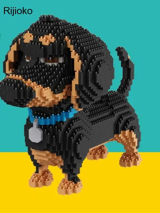 

Cartoon Dog Mini Dachshund Model Block Building Assembly Brick Educational Toy for Children Gifts