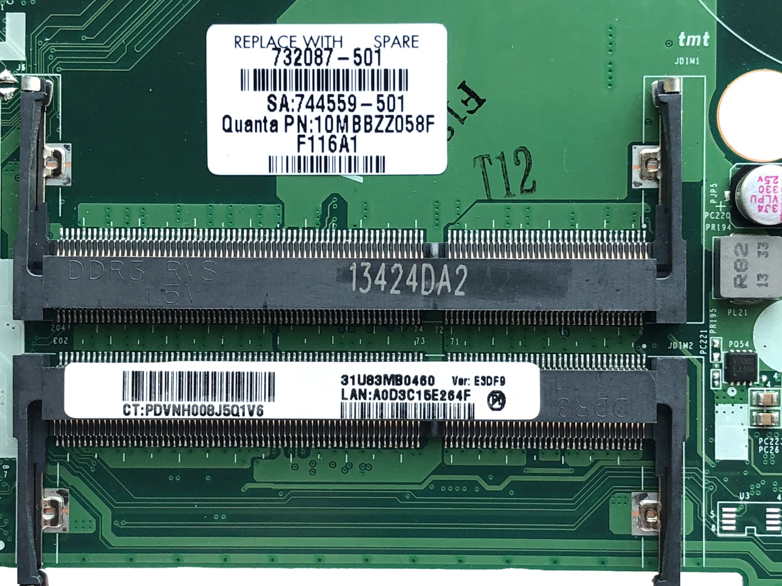 Высококачественная материнская плата 732087-501 для ноутбука HP Pavilion 15-N DA0U83MB6E0 SR1EK I3-4005U
