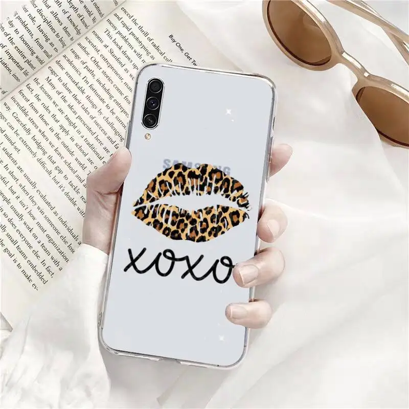 

LOVE Leopard Phone Cases Transparent For Samsung Galaxy A71 A21s S8 S9 S10 plus note 20 ultra