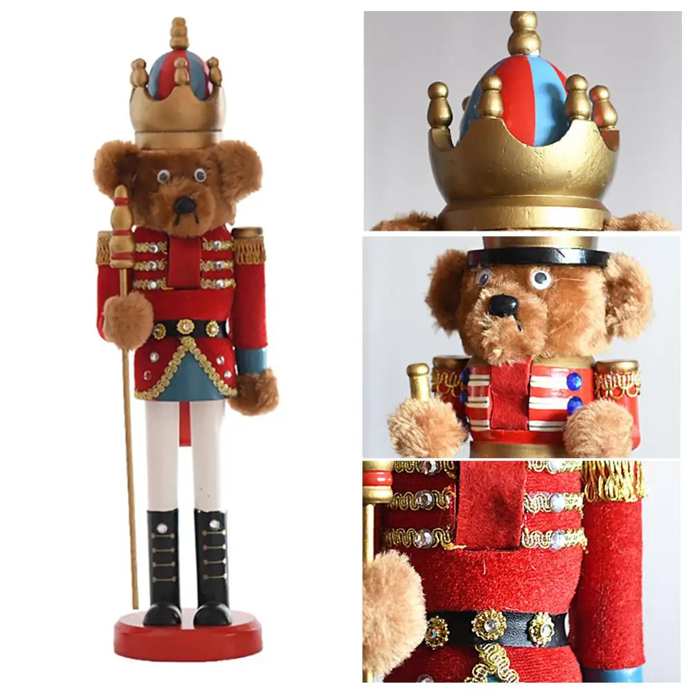 

28/32CM Wooden Nutcracker Doll Puppet Figurines Toy Christmas Decor Home Decoration Child Kids Gift Office Ornaments