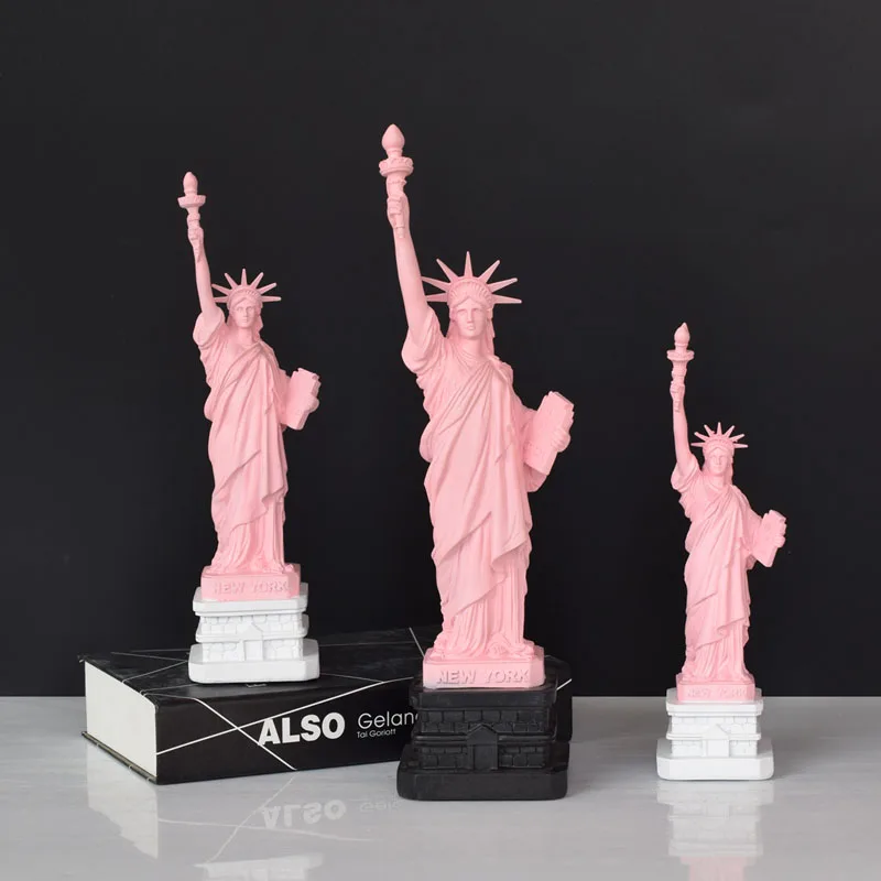 Креативная розовая Статуя Свободы настольная витрина для магазина девочек на