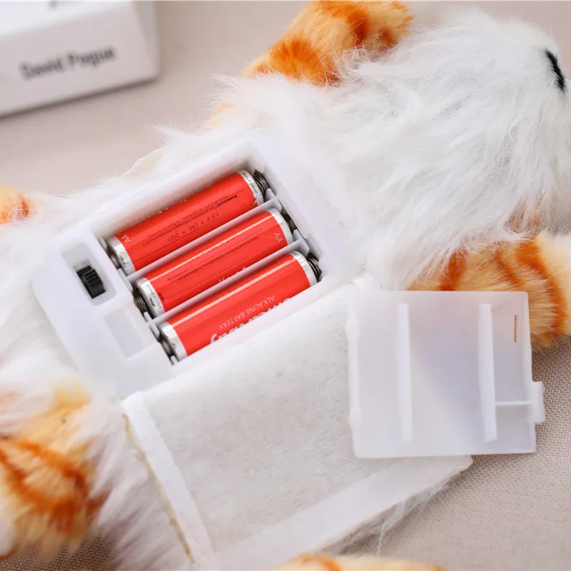 

Three colors 30cm hot sale new electric rolling cat simulation cartoon cute doll music laugh birthday gift children plush toys