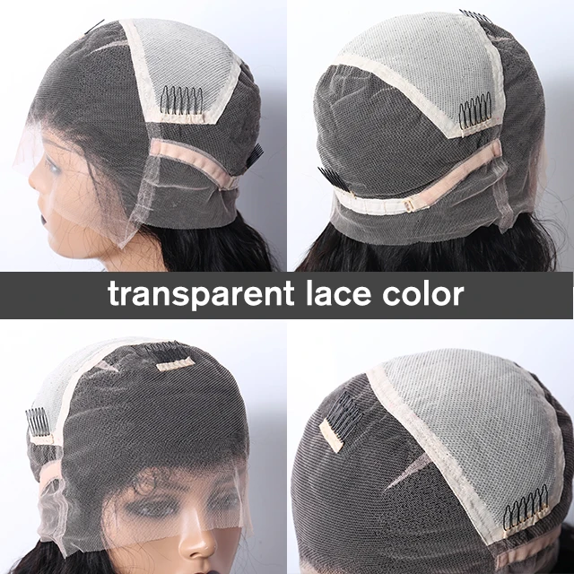 Transparent Lace Предварительно выщипанные полностью кружевные человеческие волосы парики Поддельные головы тела волна прозрачный парик шнурка бесклеевой полный парик шнурка бразильский парик Remy - Цвет: Transparent Lace