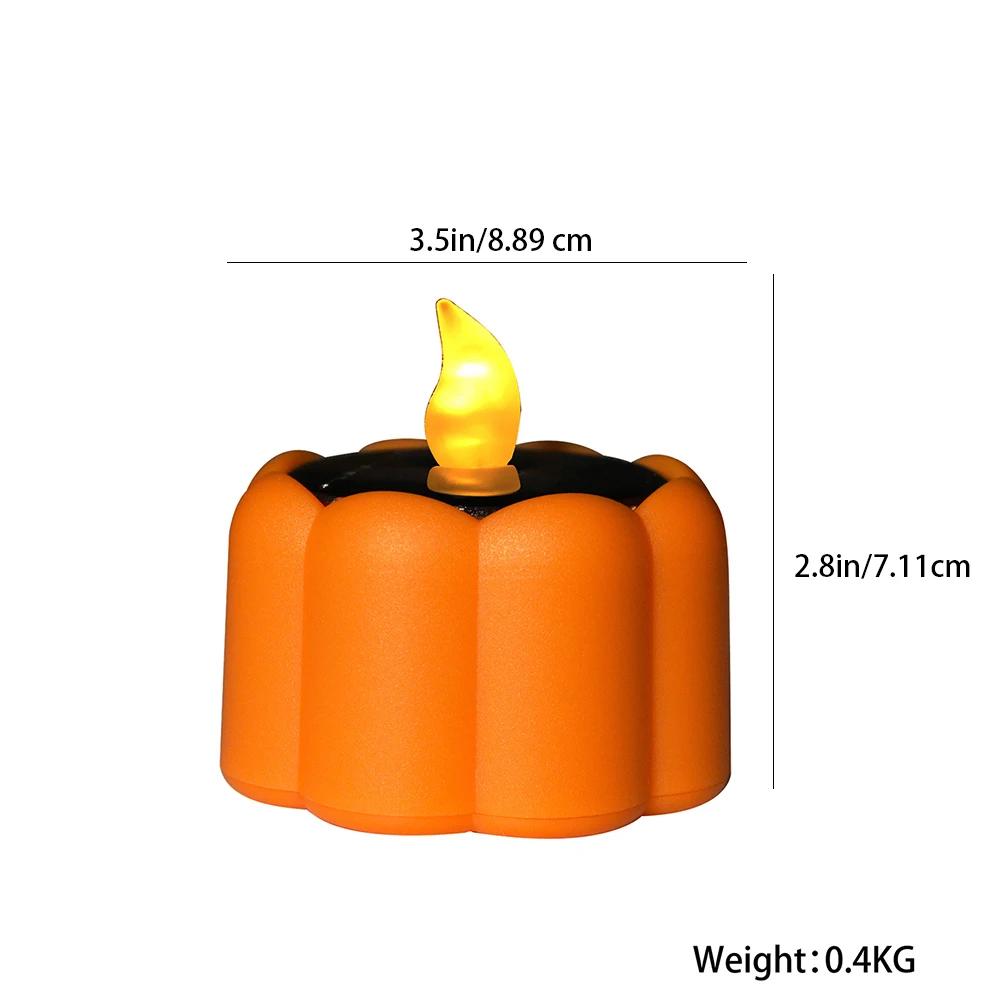 

Pumpkin LED Light Halloween Decoration Ornament Battery Tea Light Flickering Flameless Pumpkin Candle Lamp Festival Party Decor