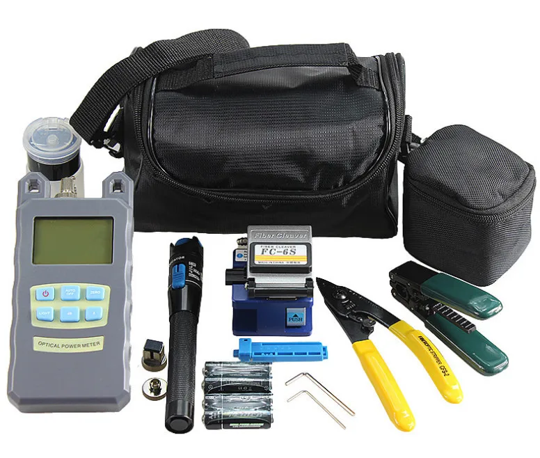 

FTTx ToolKits 6 In 1 Optical Fiber Fiber Cleaver FC-6S/ Strippers Optical Power Meter 1mW/ VFL 1mW Fiber Optic