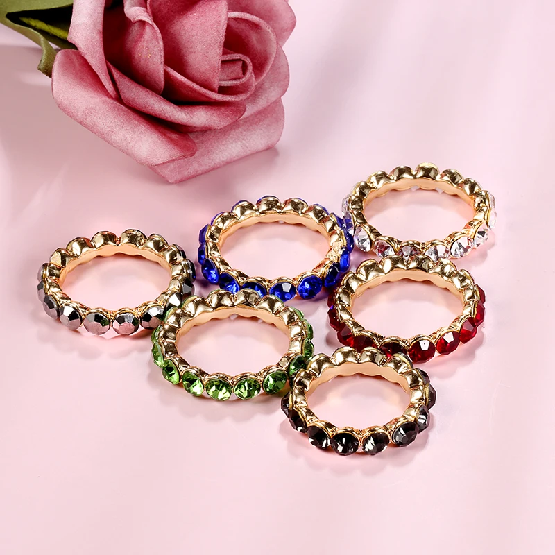 Женское кольцо с разноцветными кристаллами в богемном стиле|engagement rings for women|crystal
