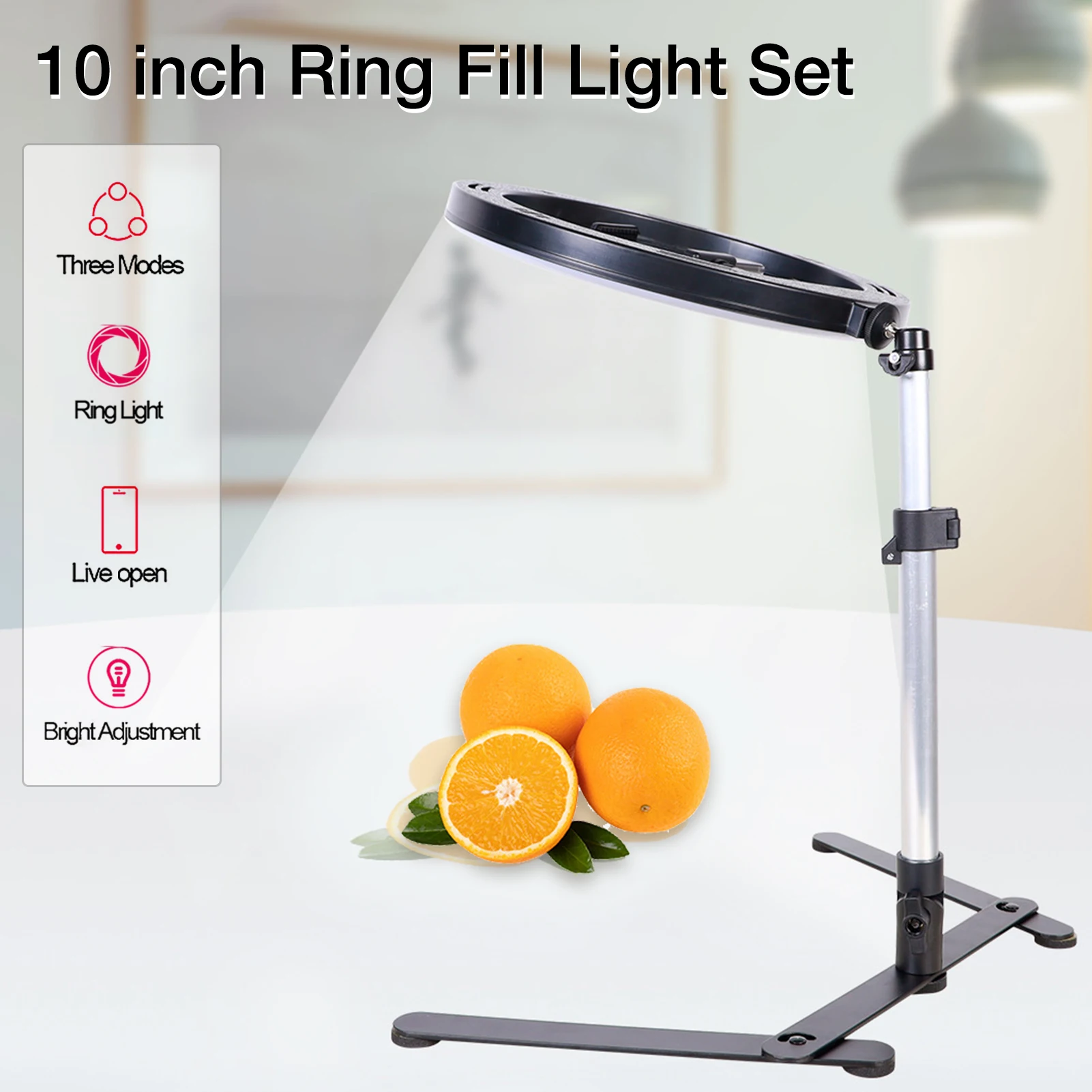 

LED Ring Light Stand Phone Holder Selfie Fill Makeup Live Streaming For YouTube Dimmable Ringlight Photography Lamp