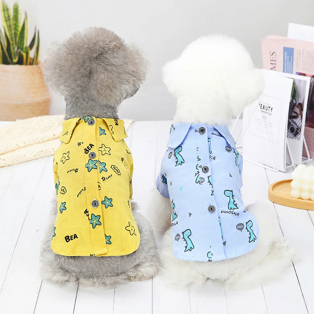 

Fashion Dog Shirt Cartoon Printed Dog T-Shirt Soft Breathable Pet Clothes For Chihuahua Teddy Puppy Dogs Small Medium Dogs Cats