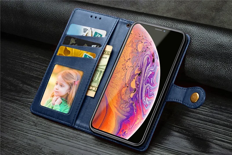 Бизнес-стиль, кожаный чехол для iPhone 7 8 6 s 6s plus X XR XS 11 Pro Max Пряжка Бумажник откидная крышка для iPhone 11 чехол iPhone XR