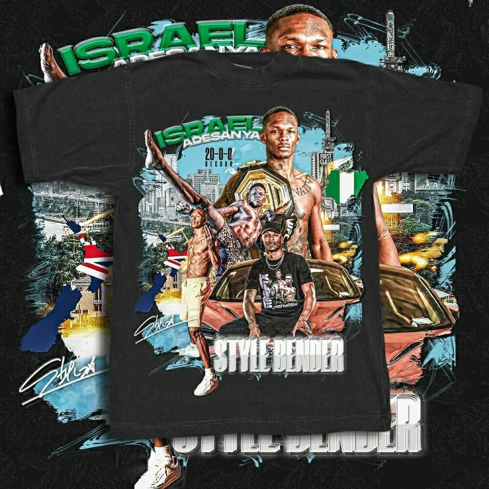 Винтажная Футболка Adesanya из Израиля Смешанная Боевая унисекс футболка для мужчин