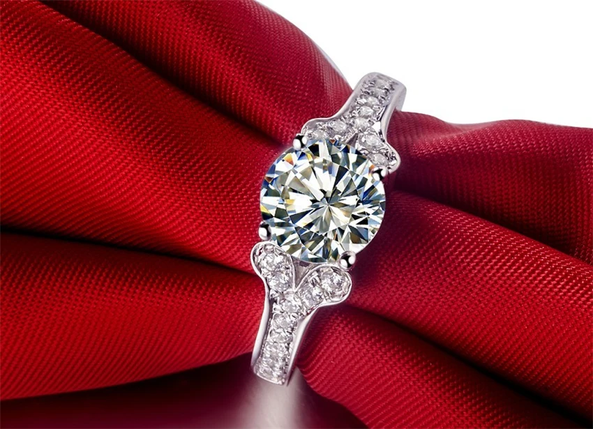 

Test Positive 1Ct 6.5mm D-E Lab-Grown Moissanite Diamond Ring Exquisite Craft 925 Sterling Silver Engagement Ring Female Ring