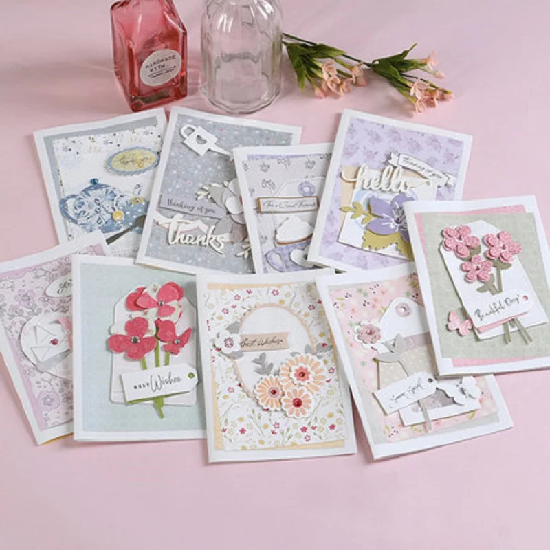 Ручная работа Цветочная открытка другу винтажная 3D с наилучшими пожеланиями