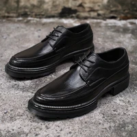 mens platform shoes genuine leather shoe men black wedding shoes for men classic italian style brogue carving office shoes men