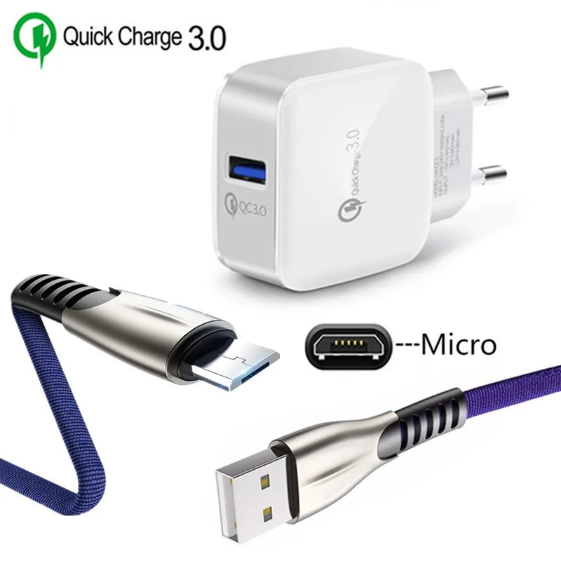 3A Cowboy Micro USB кабель QC 3 0 быстрое зарядное устройство для Samsung galaxy A10 Xiaomi Redmi 5 6 7A Huawei