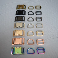 1 set 25mm metal belt straps adjust slider release buckle d ring webbing for pet dog collar dog leash diy accessories 25 3s