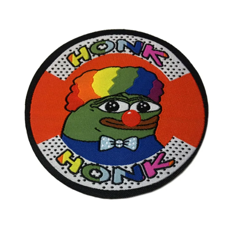 3 ''Honkler клоун лягушка тканый патч Pepe Honk радужная вышитая утюгом |