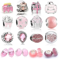 2pcslot pink charm charm charm diy ladies bracelet bangles jewelry gift brand bracelet jewelry gifts