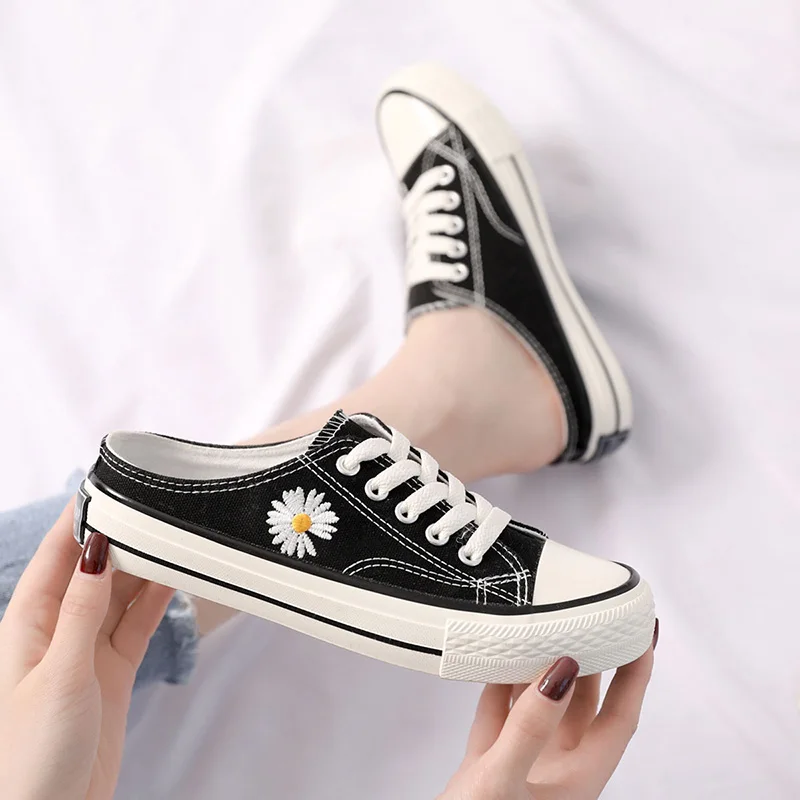 Кеды женские холщовые Вулканизированная подошва полубуксировка повседневные