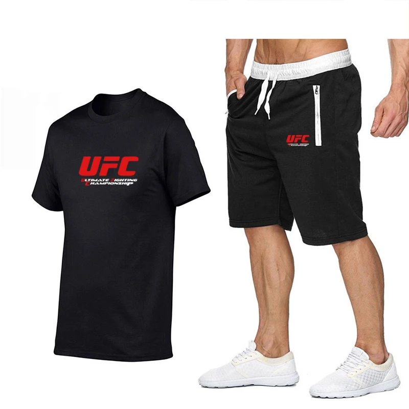 

2021 men's casual suit fashion two-piece sportswear printed short-sleeved T-shirt shorts suit men's track suit summer sportswear