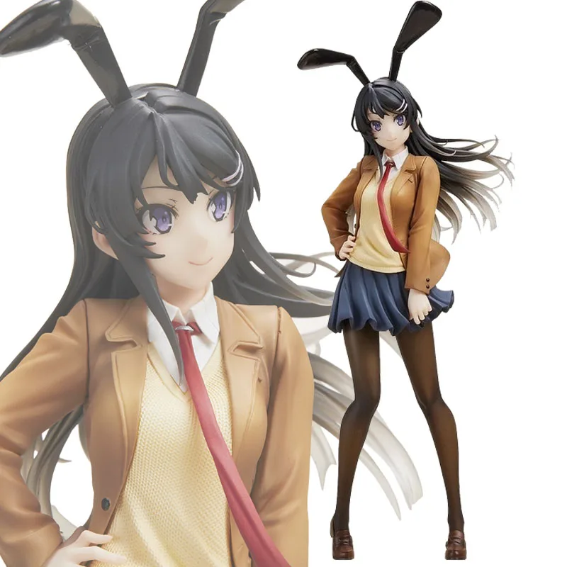 

21cm Anime Sakurajima Mai Rabbit Ears Pvc Figure Collectibles Model Toys Desktop Ornaments Gift