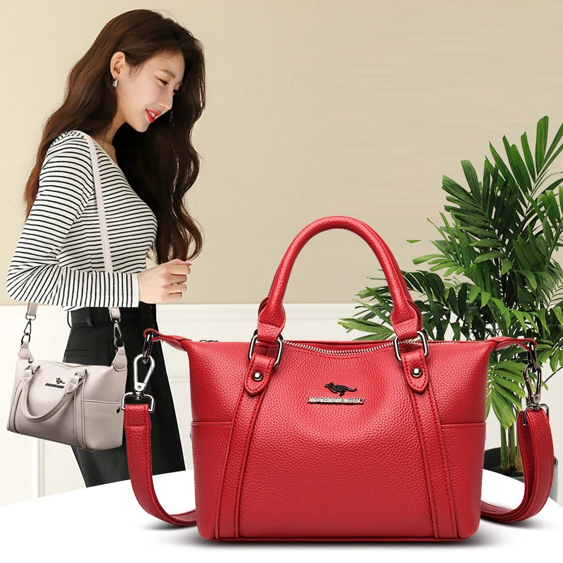 

Simple Women Designer Shoulder Bags 2021 New Trend High Quality Pu Leather Messenger Handbag Elegant Female Top Handle Tote Bag