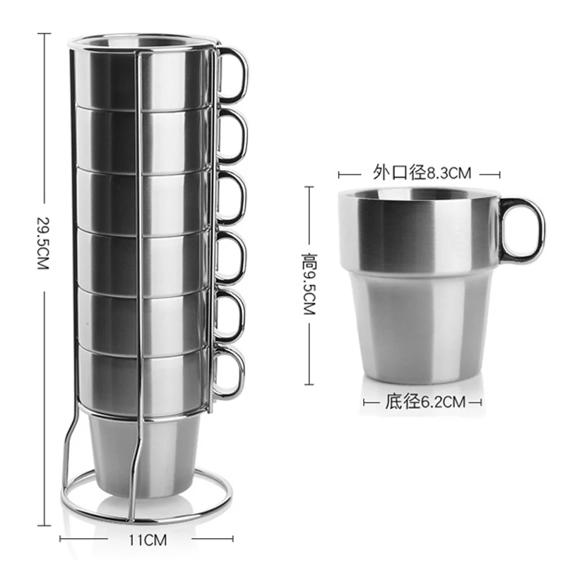 Бесплатная доставка двухслойная чашка для воды из нержавеющей стали Складная