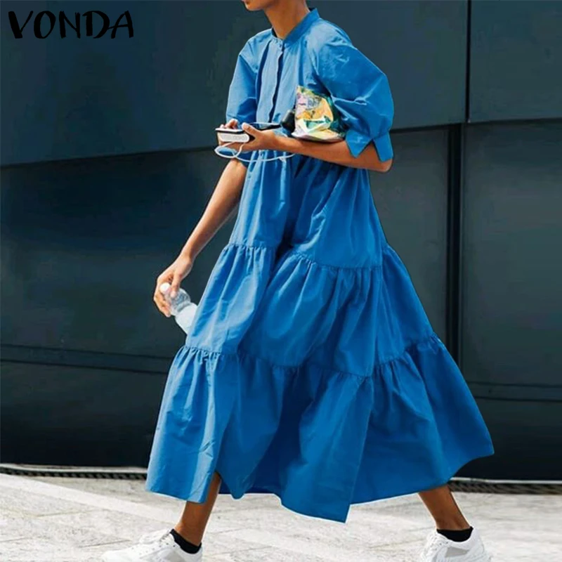 Сексуальное Плиссированное длинное платье праздничное вечернее Макси VONDA Vestidos