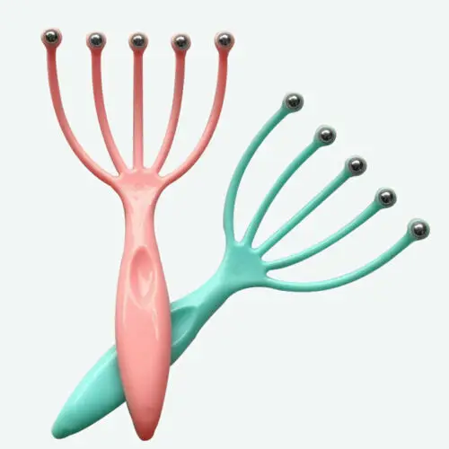 1Pcs Five Finger Head Relax Massager Hair Held SPA Scalp Neck Stress Relief Massage Release Physician Steel Ball Comb | Красота и