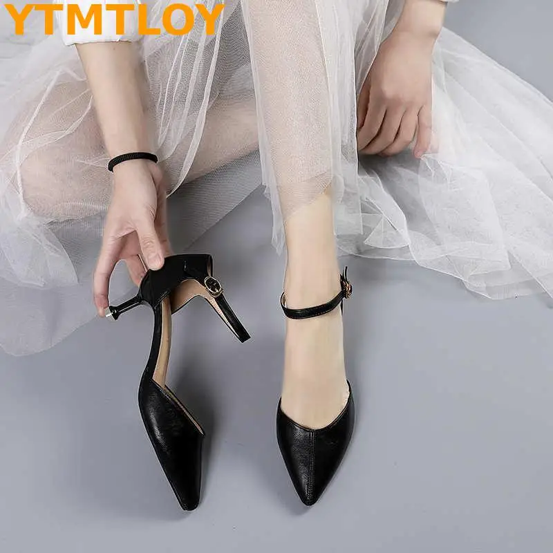 Новинка 2020 женская обувь модные повседневные туфли с острым носком на высоком