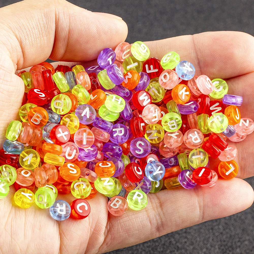 

Rainbow Acrylic Beads Mixed Alphabet Letter Loose Spacer Beads For Women Charm Making Jewelry Handmade Diy Bracelet Necklace