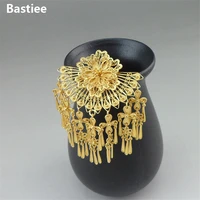 bastiee 999 sterling silver hair fork for women vintage bride hmong luxury jewelry golden plated tassel hair stick