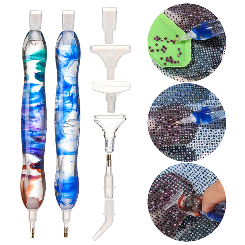 DIY Resin Point Drill Pen Diamond Painting Accessories Square Round Diamond Double-tip Pen Replacement Head Multifunction Tools
