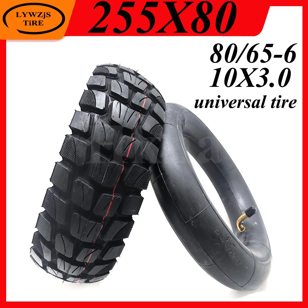 

255x80 Tire Inner Tube Outer Tyre for Electric Scooter Zero 10x Dualtron KuGoo M4 Upgrade 10 Inch 10x3.0 80/65-6 Off Road Tire