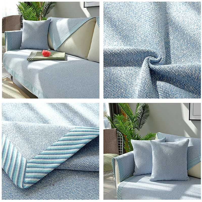 Льняное хлопковое покрывало для дивана стеганое элегантное гостиной секционное