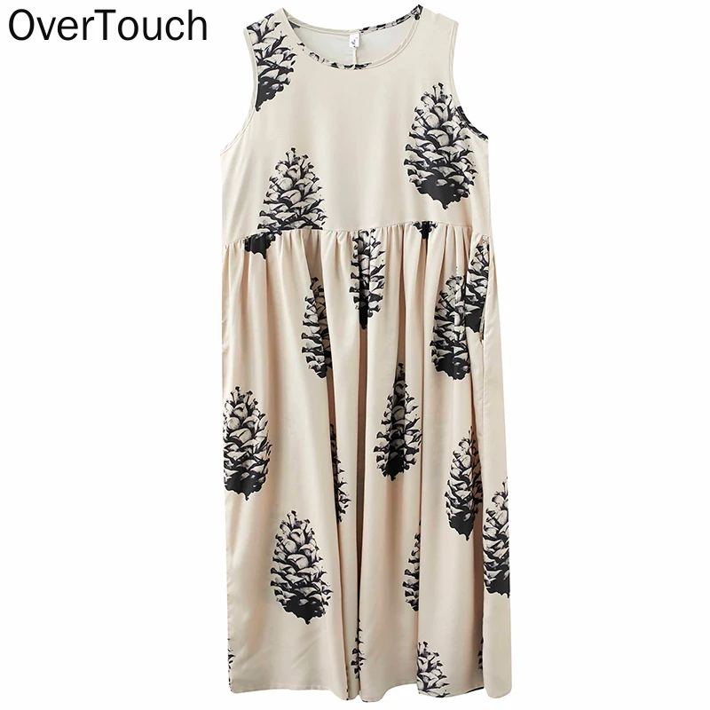 

Plus Size Summer Dress Women Vestido Sundress Chiffon Beach Print Lady Long Dress Sleevelesss 2021 Loose Casual Clothing