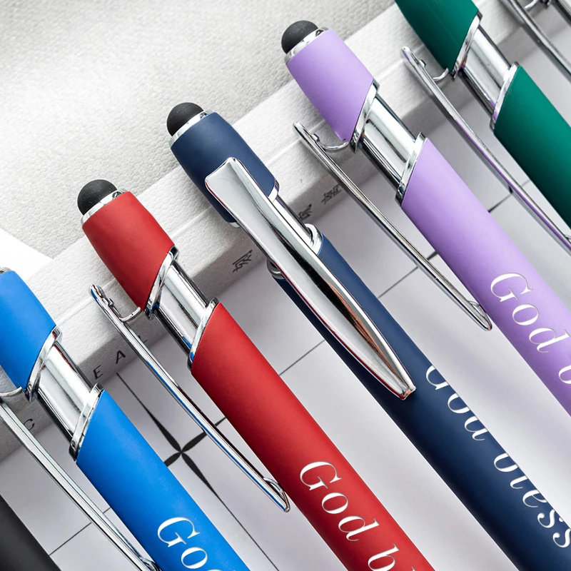 11Pcs/Set Free Customized LOGO Ballpoint Pen Capacitive Screen Touch Personalized Gifts School Office Writing Stationery - купить по