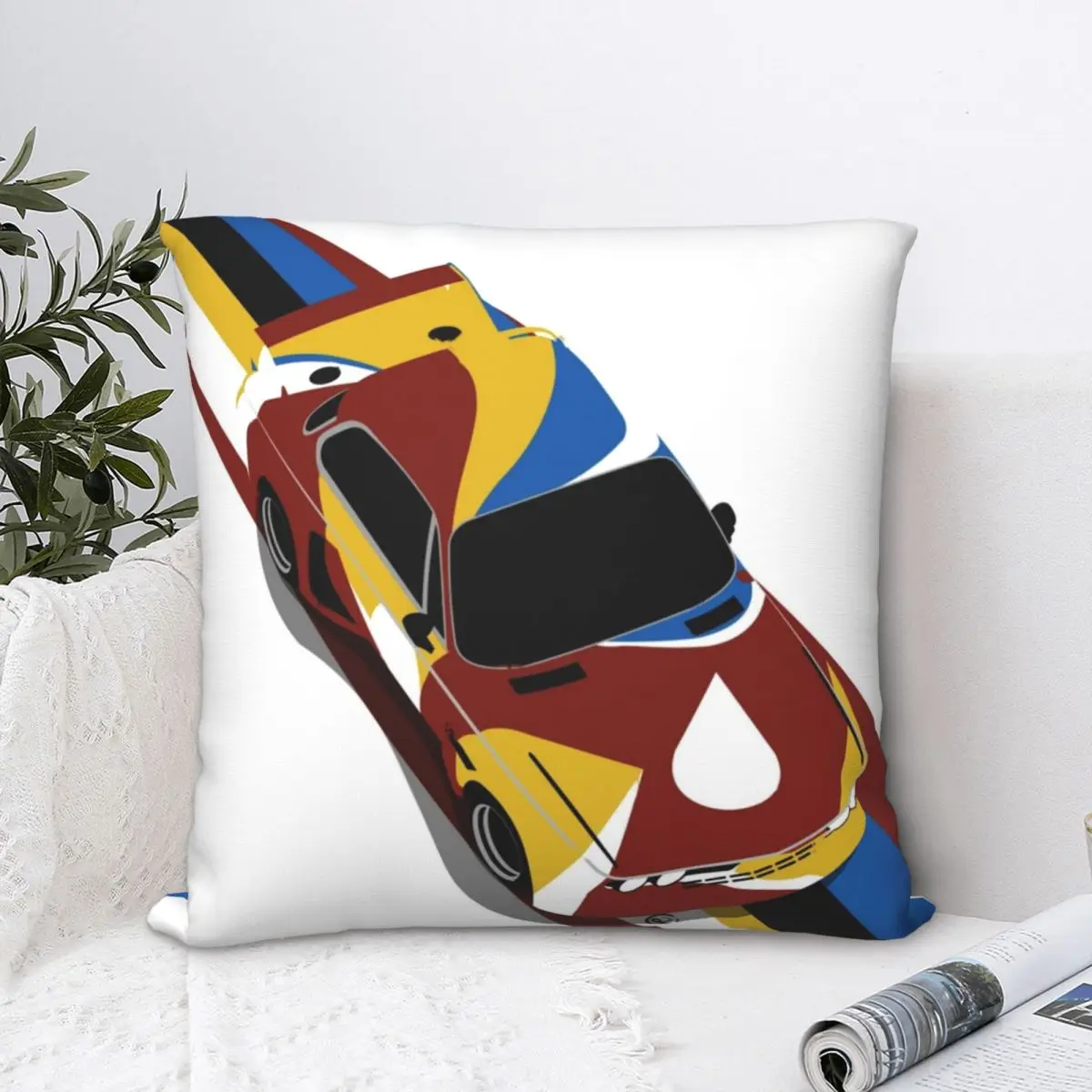 

Art Car Square Pillowcase Cushion Cover funny Zipper Home Decorative Polyester Home Nordic 45*45cm